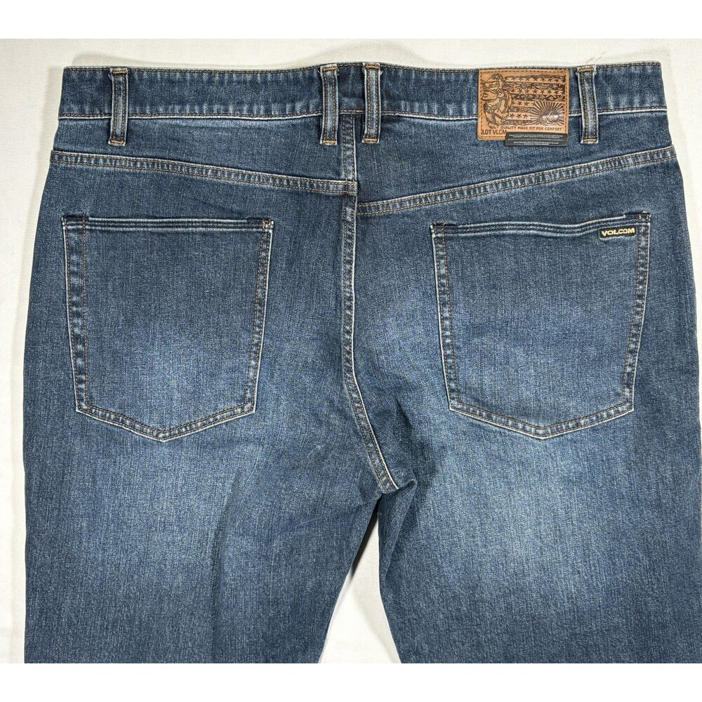 Volcom Solver Men’s Jeans 38”x30” Modern Straight Denim Blue - Picture 2 of 6